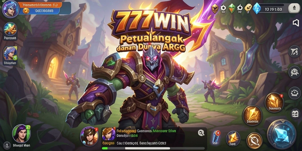 Tampilan gameplay <strong>777WIN</strong> menampilkan pertempuran seru di dunia fantasi.