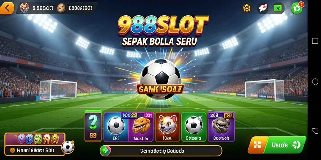 Tampilan gameplay 988SLOT yang penuh aksi dan keseruan sepak bola.