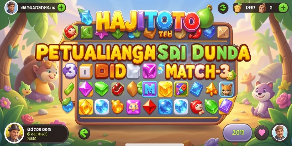Gameplay seru HAJITOTO dengan elemen match-3 yang menantang.