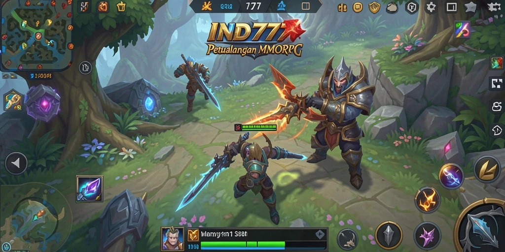 Screenshots gameplay menampilkan aksi pertempuran seru di dunia MMORPG.