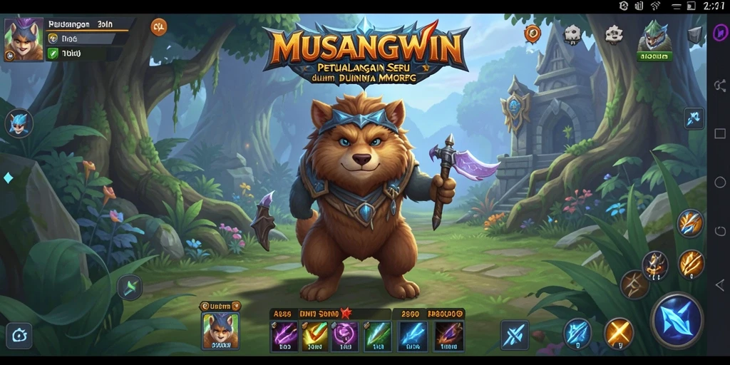 Tampilan gameplay seru dalam dunia MUSANGWIN yang penuh petualangan.