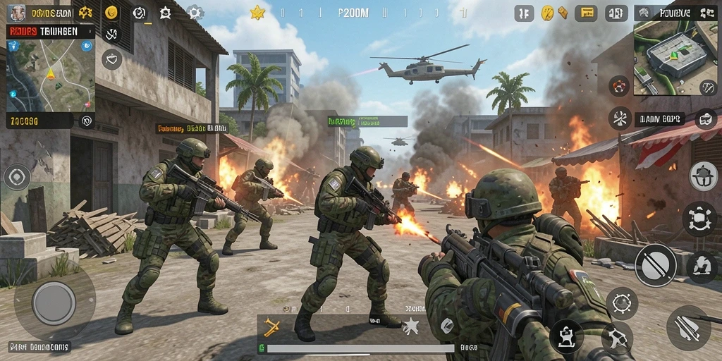 Tampilan gameplay P200M yang intens dan mendebarkan.