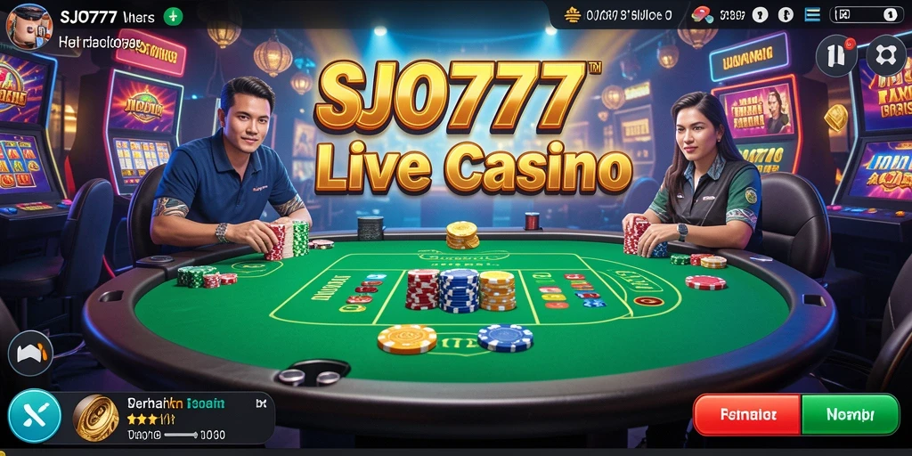 Tampilan gameplay menarik dalam SJO777 yang menampilkan dealer langsung.