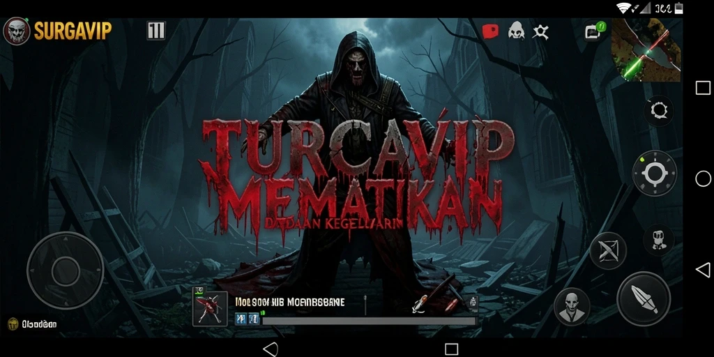 Tangkapan layar gameplay SURGAVIP yang mencekam dan menyeramkan.