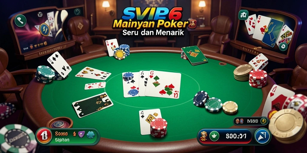 Tampilan utama gameplay Poker di SVIP6 yang menarik dan interaktif.