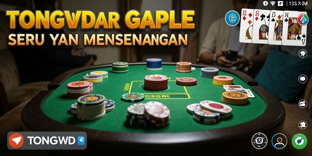 Screenshot utama TONGWD menunjukkan aksi seru permainan Gaple.